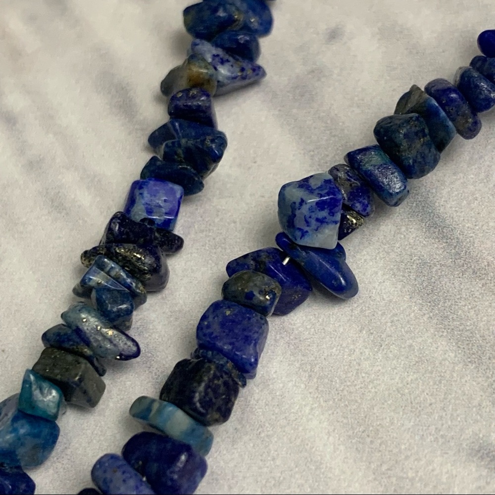Lapis Lazuli Natural Chip Beaded Necklace